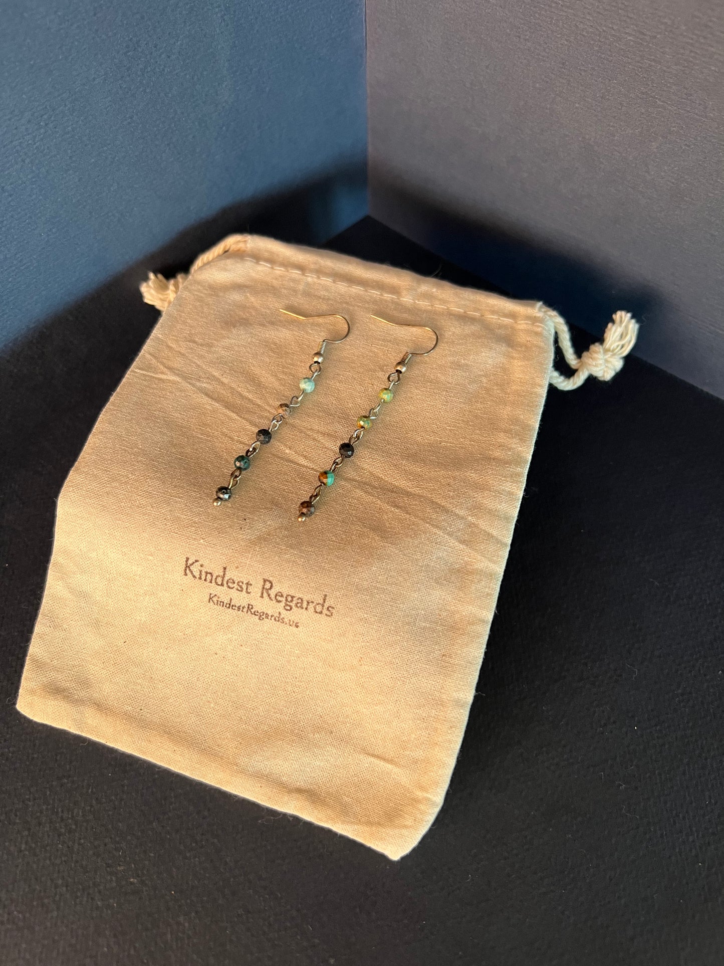 African Jasper and Silver Earrings