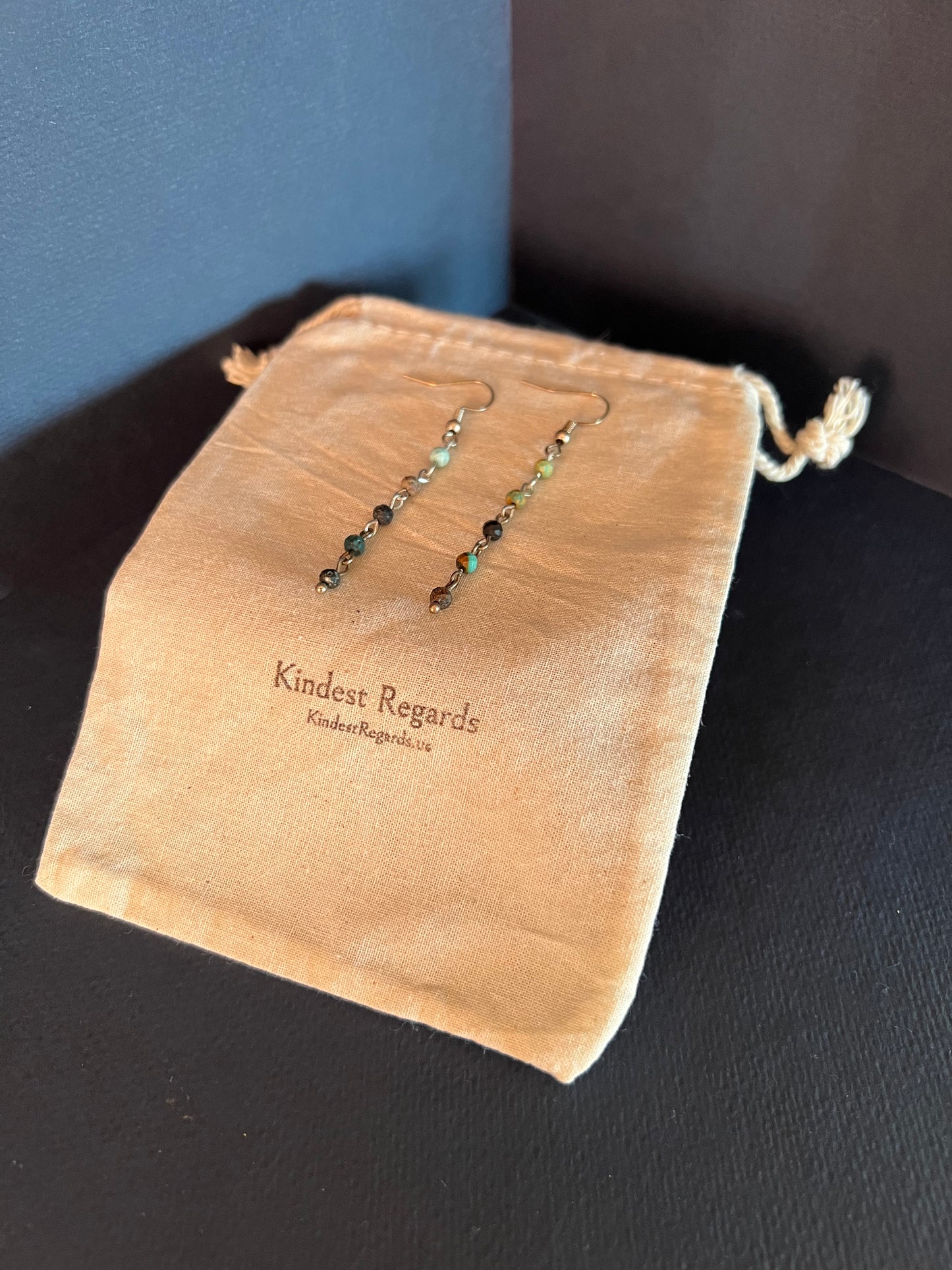African Jasper and Silver Earrings