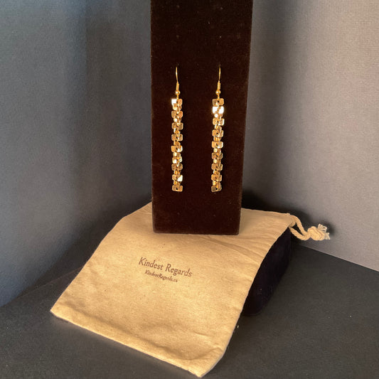 Unique Twisted Square Chain Earrings