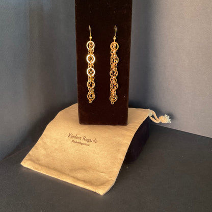 Multi Chain Gold Earrings
