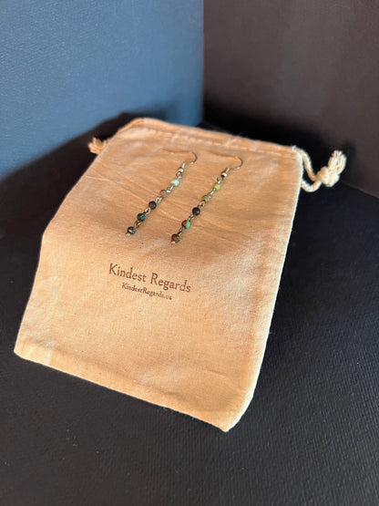 African Jasper and Silver Earrings