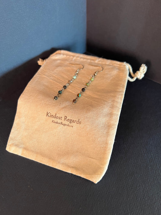 African Jasper and Silver Earrings